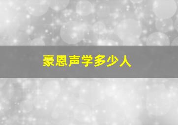 豪恩声学多少人