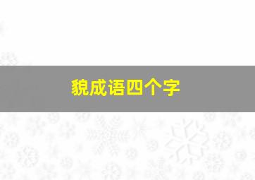 貌成语四个字