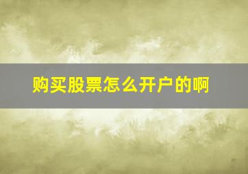 购买股票怎么开户的啊