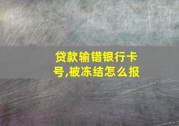 贷款输错银行卡号,被冻结怎么报