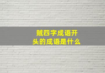 贼四字成语开头的成语是什么