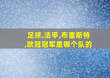 足球,法甲,布雷斯特,欧冠冠军是哪个队的