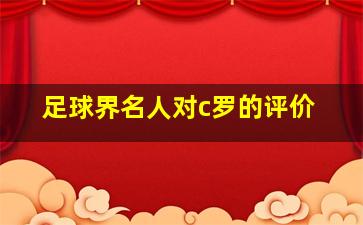 足球界名人对c罗的评价