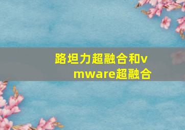 路坦力超融合和vmware超融合