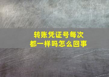 转账凭证号每次都一样吗怎么回事