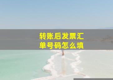 转账后发票汇单号码怎么填