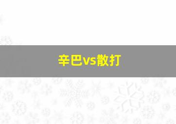 辛巴vs散打