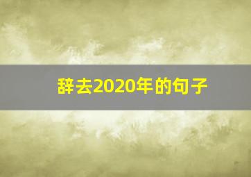 辞去2020年的句子