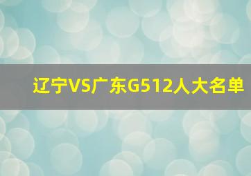 辽宁VS广东G512人大名单