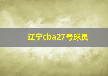 辽宁cba27号球员