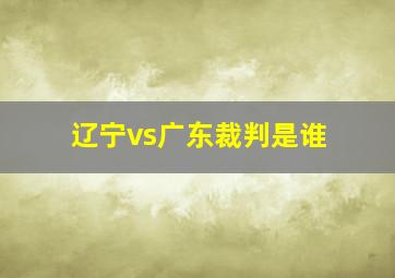 辽宁vs广东裁判是谁