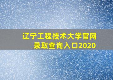 辽宁工程技术大学官网录取查询入口2020