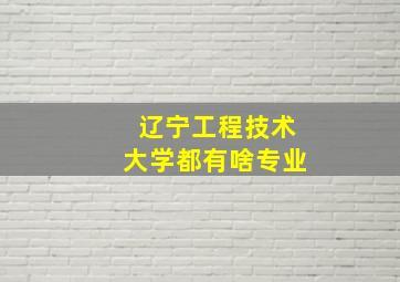 辽宁工程技术大学都有啥专业