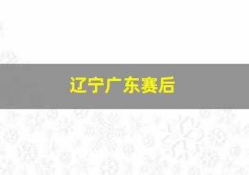 辽宁广东赛后