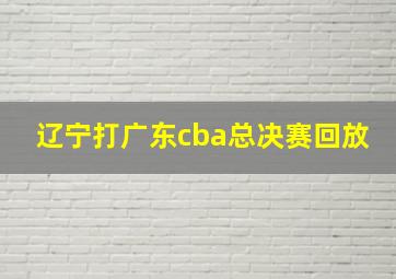 辽宁打广东cba总决赛回放