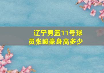 辽宁男篮11号球员张峻豪身高多少