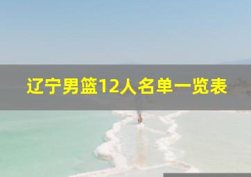 辽宁男篮12人名单一览表