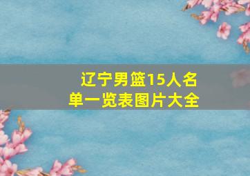 辽宁男篮15人名单一览表图片大全