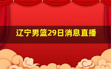 辽宁男篮29日消息直播