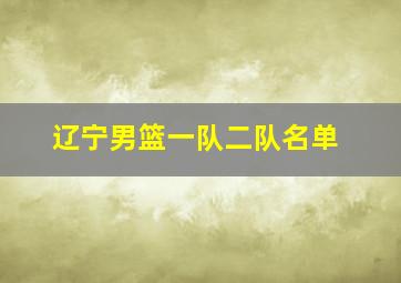 辽宁男篮一队二队名单