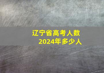 辽宁省高考人数2024年多少人