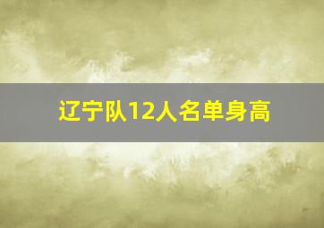 辽宁队12人名单身高