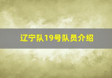 辽宁队19号队员介绍