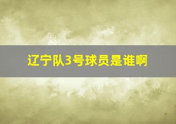 辽宁队3号球员是谁啊