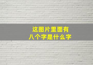 这图片里面有八个字是什么字