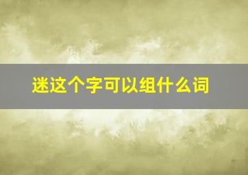 迷这个字可以组什么词