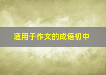 适用于作文的成语初中