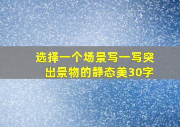 选择一个场景写一写突出景物的静态美30字