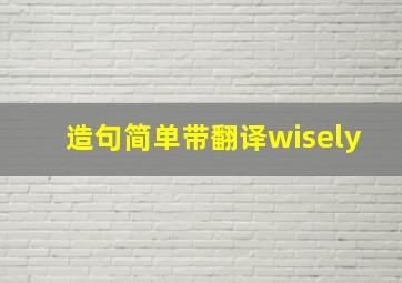 造句简单带翻译wisely