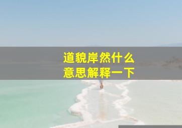 道貌岸然什么意思解释一下