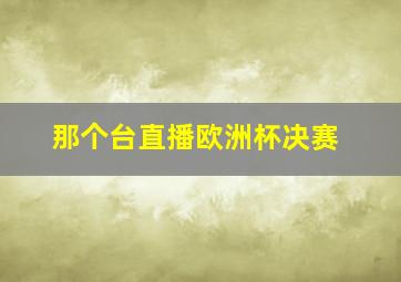 那个台直播欧洲杯决赛