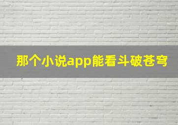 那个小说app能看斗破苍穹