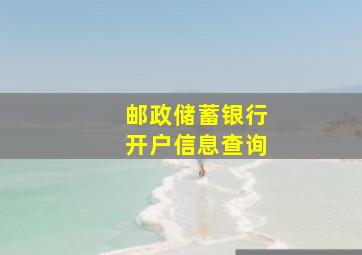 邮政储蓄银行开户信息查询