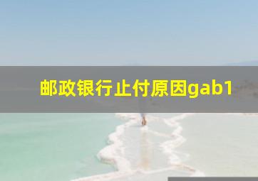 邮政银行止付原因gab1