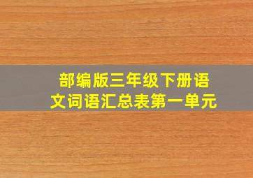 部编版三年级下册语文词语汇总表第一单元