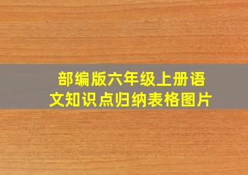 部编版六年级上册语文知识点归纳表格图片