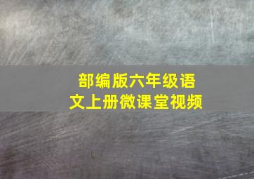 部编版六年级语文上册微课堂视频