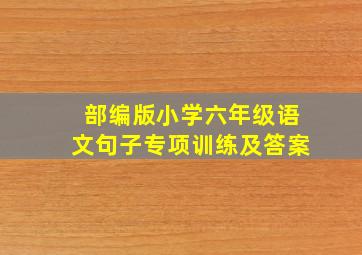 部编版小学六年级语文句子专项训练及答案