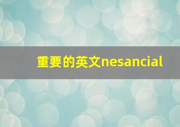 重要的英文nesancial