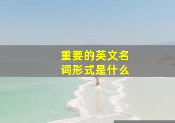 重要的英文名词形式是什么