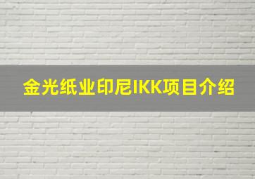 金光纸业印尼IKK项目介绍