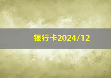 银行卡2024/12