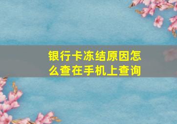 银行卡冻结原因怎么查在手机上查询