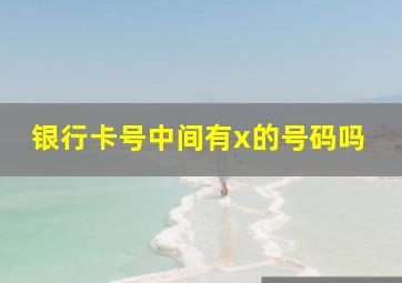 银行卡号中间有x的号码吗