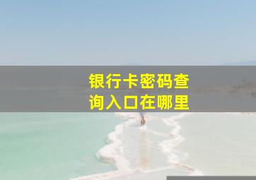 银行卡密码查询入口在哪里