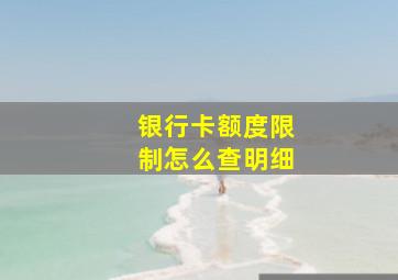 银行卡额度限制怎么查明细